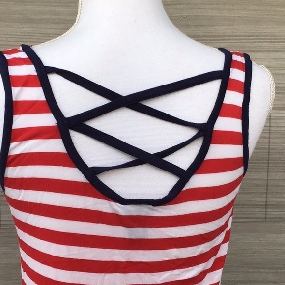 Red, white and blue Striped tank top - Picture 7 of 10